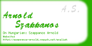 arnold szappanos business card